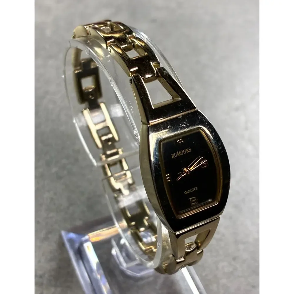 Rumours Women's Quartz Tonneau Watch Light Gold Tone Brushed Dial 7